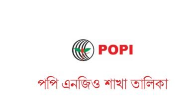 পপি এনজিও শাখা তালিকা